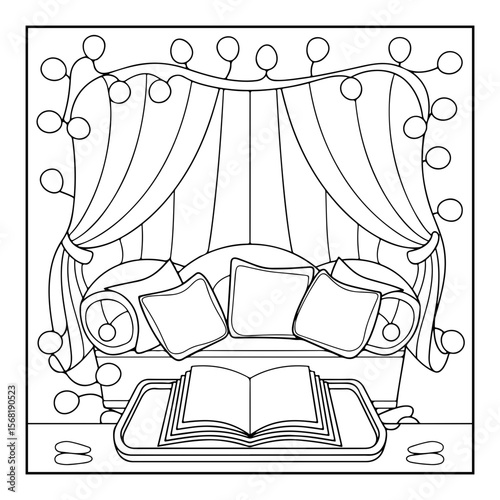 bed and pillows