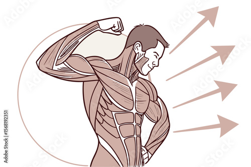 Powerful Biceps Flex Pose Showing Muscle Definition and Strength in Fitness and Bodybuilding Contexts