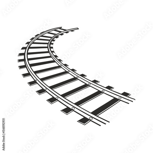 Railways train road iconic vector art silhouette