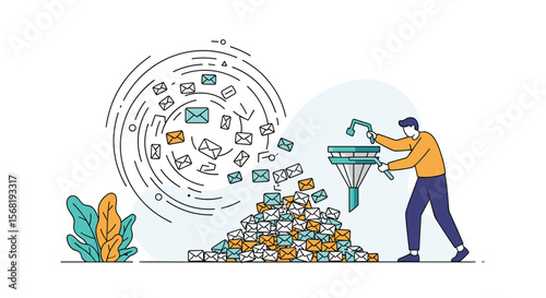 Illustrating the Process of Information Filtering and Data Management Through a Funnel System
