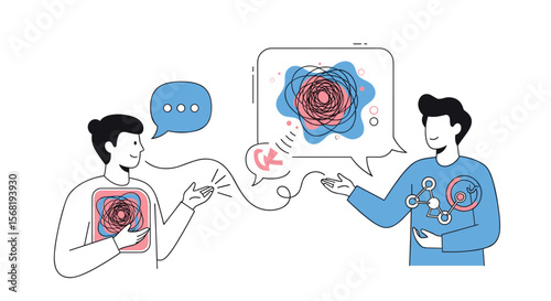 Two people are communicating with each other sharing ideas and thoughts in a conversation