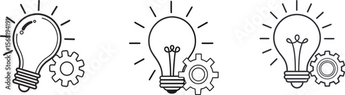 Idea Generation and Innovation Process Icons Set