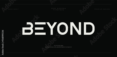 Beyond Creative modern technology alphabet fonts. Abstract typography urban sport, techno , fashion, digital, future creative logo font.