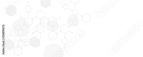 Futuristic molecule structure abstract hexagonal network background design for technology and medical science.