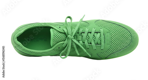 Green Running Shoe Top View.