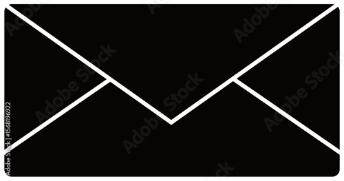 Mail Black Color White Outline