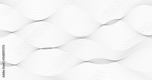 White Abstract background with dots Texture waves shape Vector illustration Horizon design
