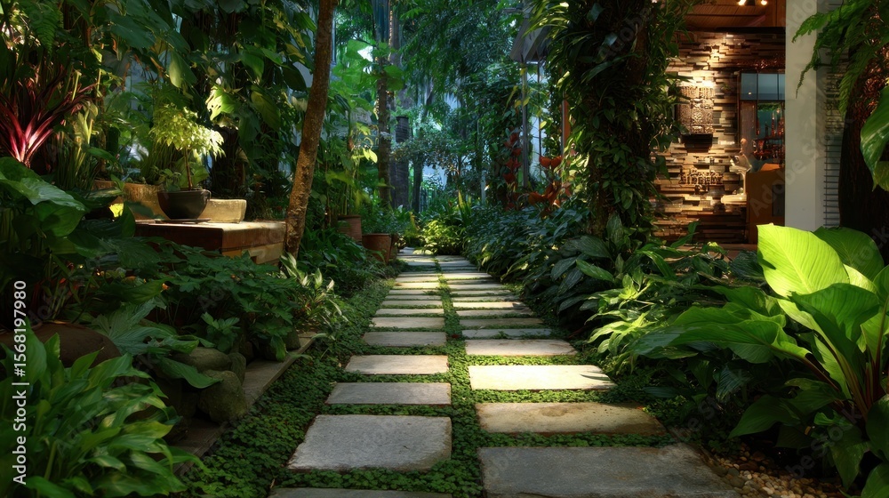 Tropical garden pathway Tropical garden pathway