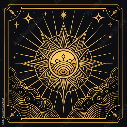 Dark Mystical Tarot Card Design with Rich Black Artwork