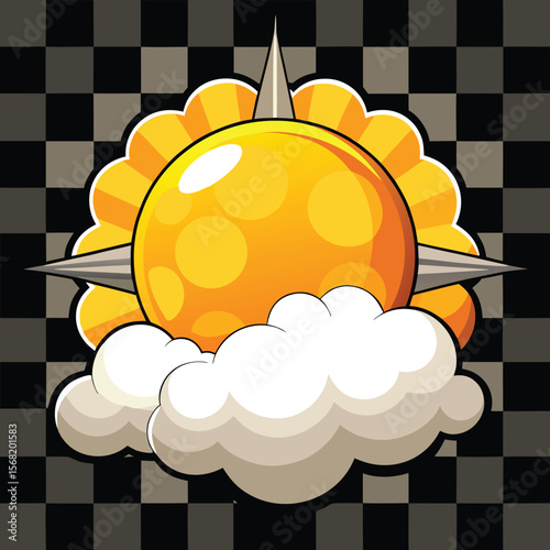 Detailed Illustration of a Partial Sun
