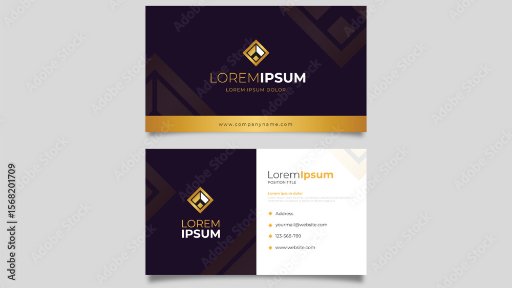 Fototapeta premium Modern Minimalist Business Card Template – Fully Editable EPS, Professional Corporate Business Card Design – Clean & Elegant, Classic Blue Business Card Template – CMYK, Ready to Print