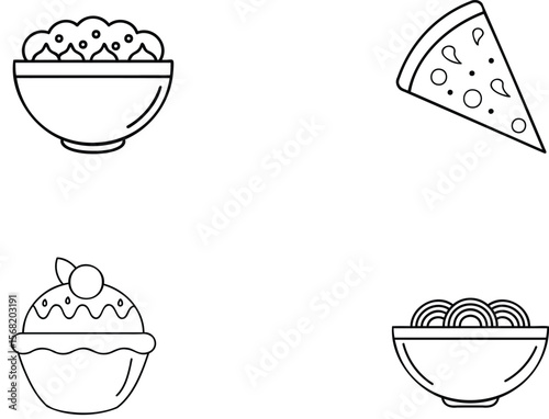 vector illustration of food items 