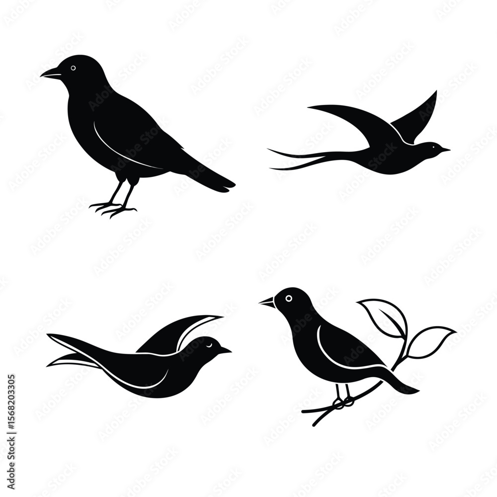 Obraz premium silhouette Birds bundile