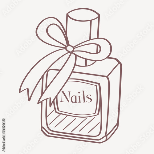 Beautiful Nail Polish Bottle Decorated with a Charming Ribbon Bow Perfect for Gifts