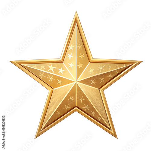 golden star on white background