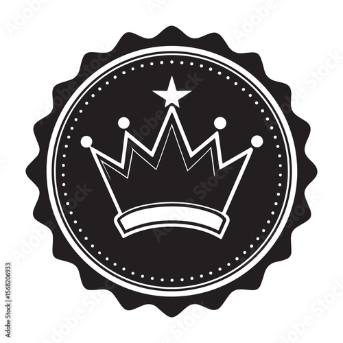 Most popular sticker and crown vector isolated