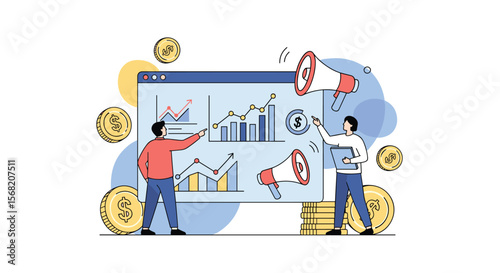 Digital marketing strategy for business growth and financial success with analytical data insights