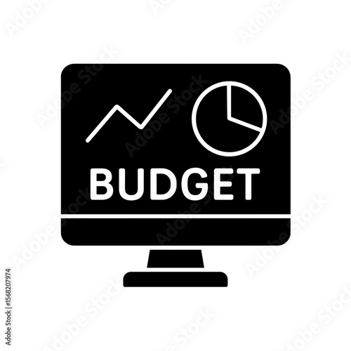 Filled budget dashboard icon on screen for digital finance tracking

