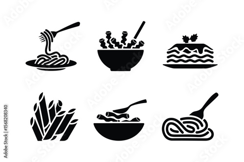Pasta dishes and ingredients spaghetti macaroni