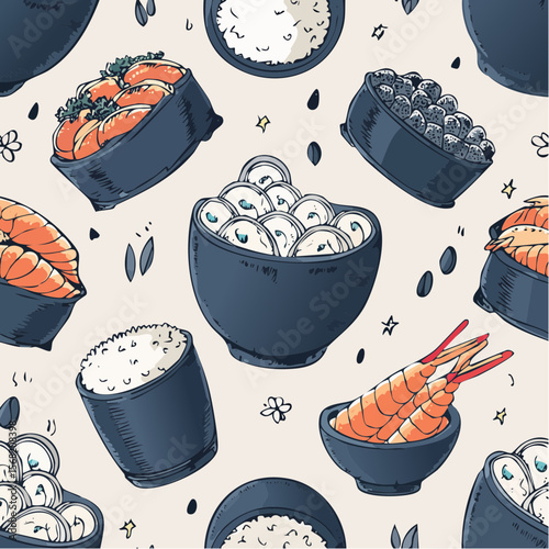 sushi seamless pattern