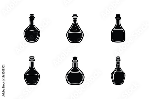 vinegar bottle icon silhouette vector illustration