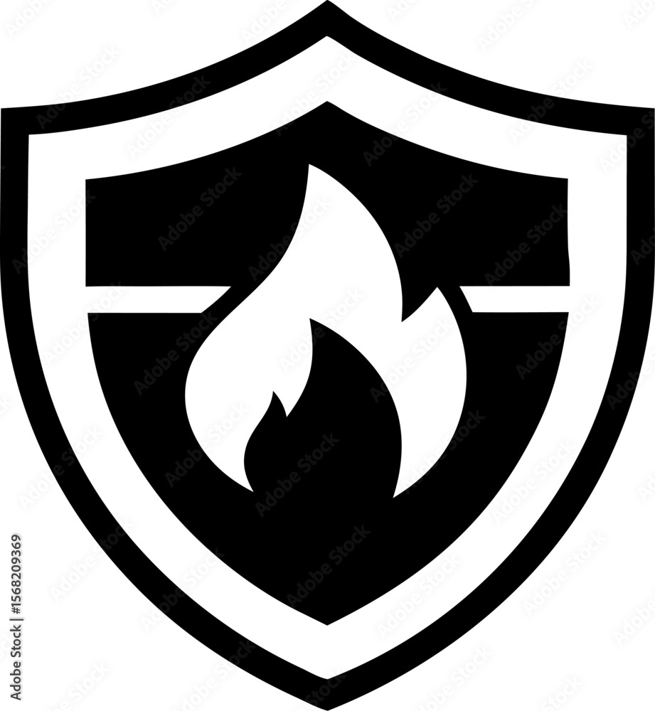 Obraz premium Digital Shield with Firewall Icon Vector Illustration