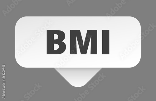 bmi sticker. bmi sign isolated on gray background