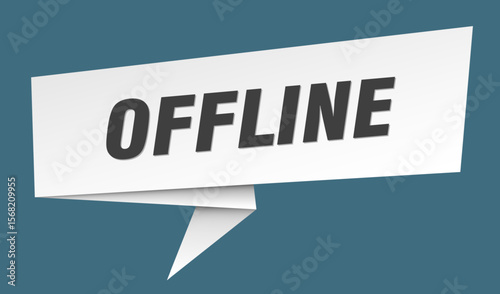 offline banner. offline speech bubble, label, sticker, sign template