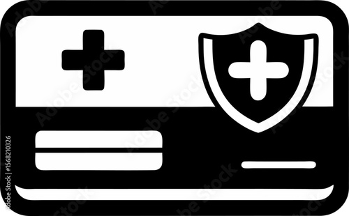 Health Insurance Card Icon Vector Illustration 