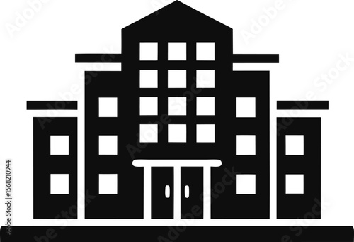 Hotel Building Icon Vector Illustration 