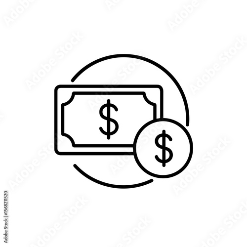 Outline cash reserve icon representing emergency money savings