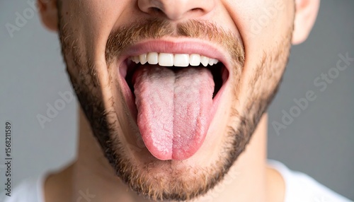 Close-up of a person's tongue