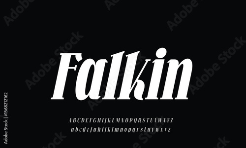 Attractive elegant Falkin Serif Bold Ital PERSONAL serif alphabet display font vector with ligature style