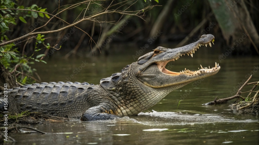 Fototapeta premium Alligator, sharp and realistic, Photo, Natural light