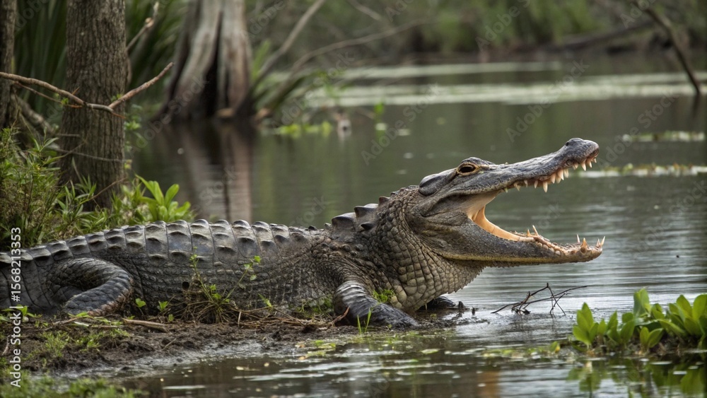 Obraz premium Alligator, sharp and realistic, Photo, Natural light
