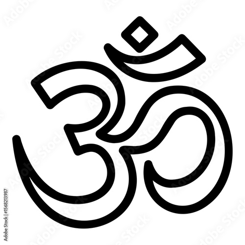 Om symbol representing unity in Hinduism, associated with Lord Shiva, designed in a minimalist style.