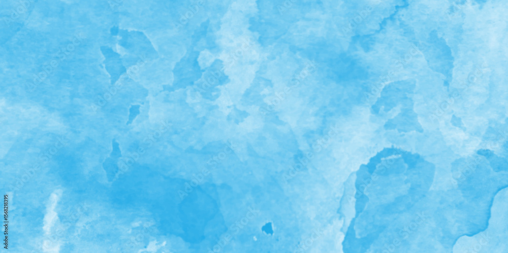 Obraz premium soft sky blue watercolor background, hand painted blue watercolor texture, blue watercolor abstract paint stroke and splashes, Light sky blue shades watercolor background.