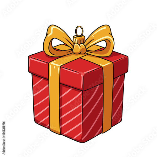 Colorful gift box with yellow ribbon and bow for celebrations  