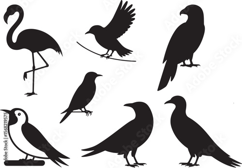 Birds Waterfowl Aviary Silhouettes