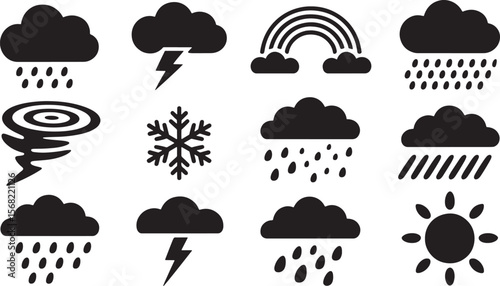 Comprehensive Weather Conditions and Nature Phenomena Icon Set