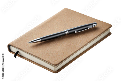 Wallpaper Mural Tan notebook and black pen ready for writing or note taking Torontodigital.ca