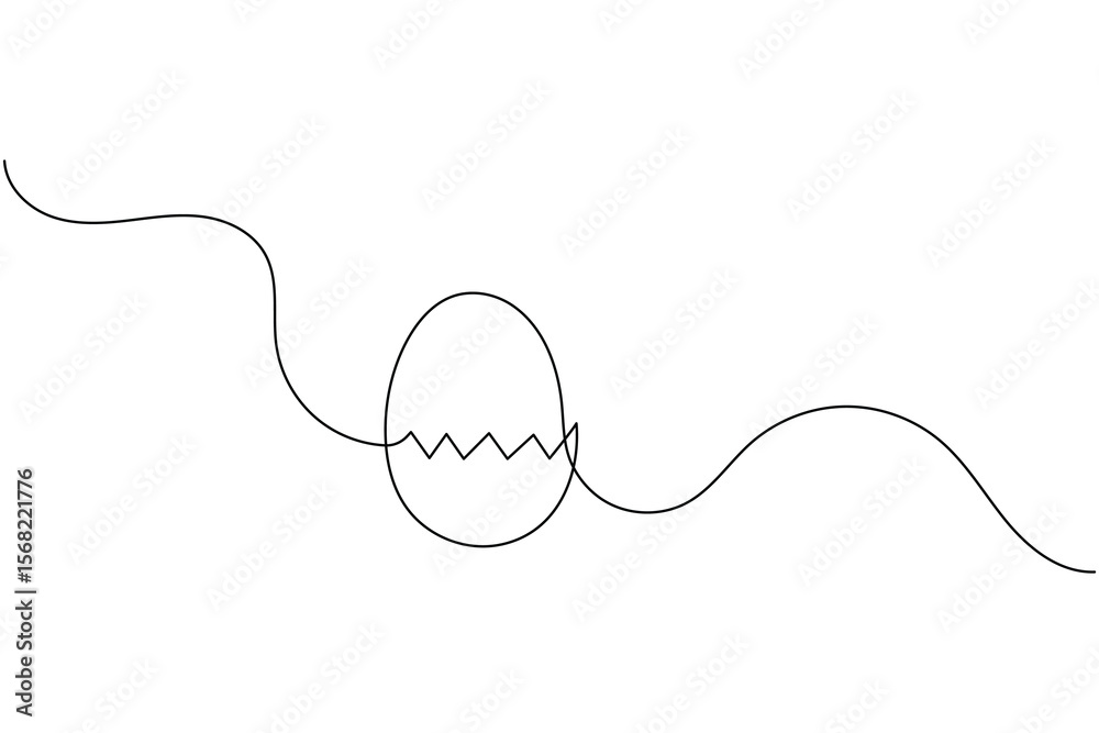 Obraz premium Simple easter eggs illustration in one continuous line art style isolated on white background
