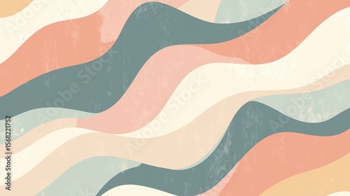 Abstract Wavy Pattern in Soft Pastel Colors and Textures