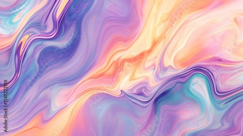 Colorful Abstract Swirling Waves in Pastel Tones