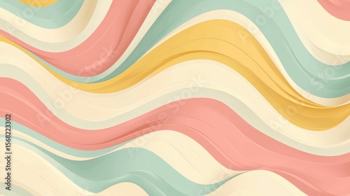Colorful Abstract Wavy Background in Soft Pastel Tones