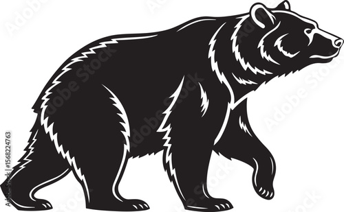 Black bear walking silhouette depicting wildlife strength and nature symbolism