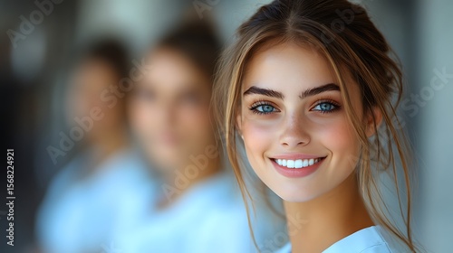 Free Download A beautiful young woman with a joyful expression. - GFXLoad