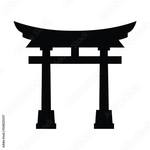 vector silhouette of a traditional Japanese torii gate