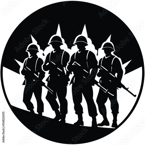 Soldiers Icon single vector shilhouette 