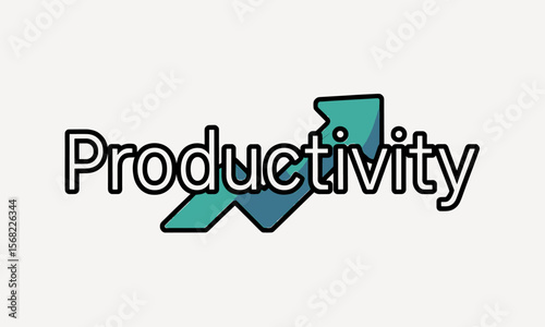 Bold and Modern Productivity Graphic with Upward Arrow